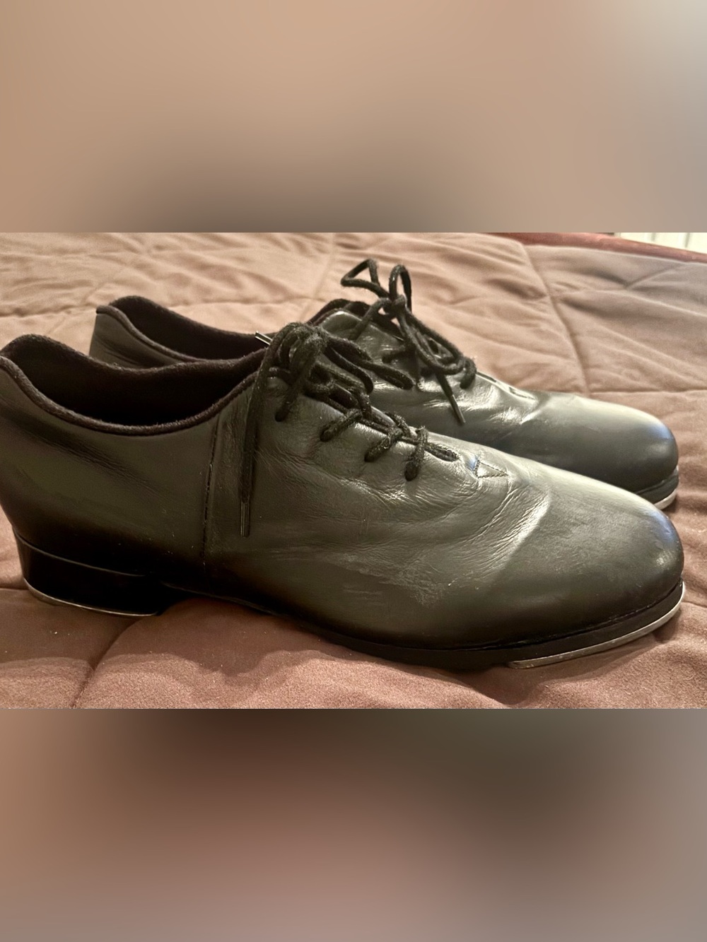 Bloch Mega Jazz Tap Dancing Black Leather Shoes Womens 11.5M.